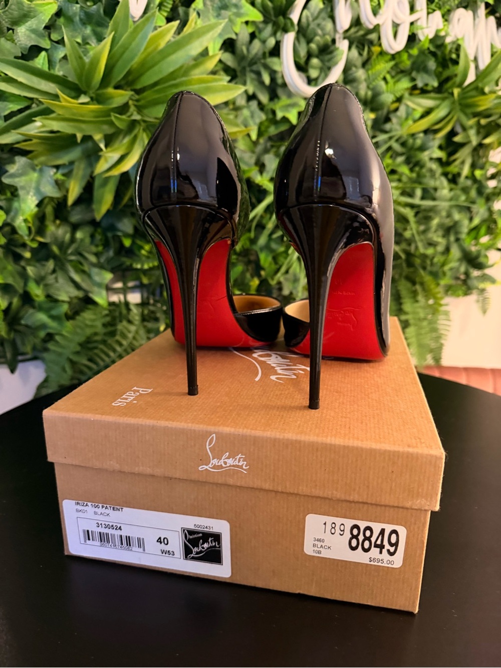 Christian Louboutin Black Patent 100mm Iriza - Picture 2 of 4